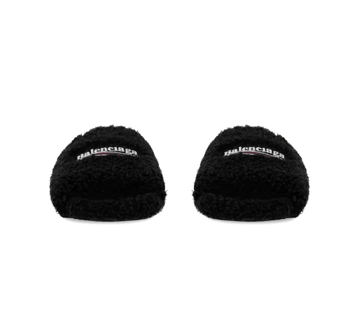 Balenciaga furry slides