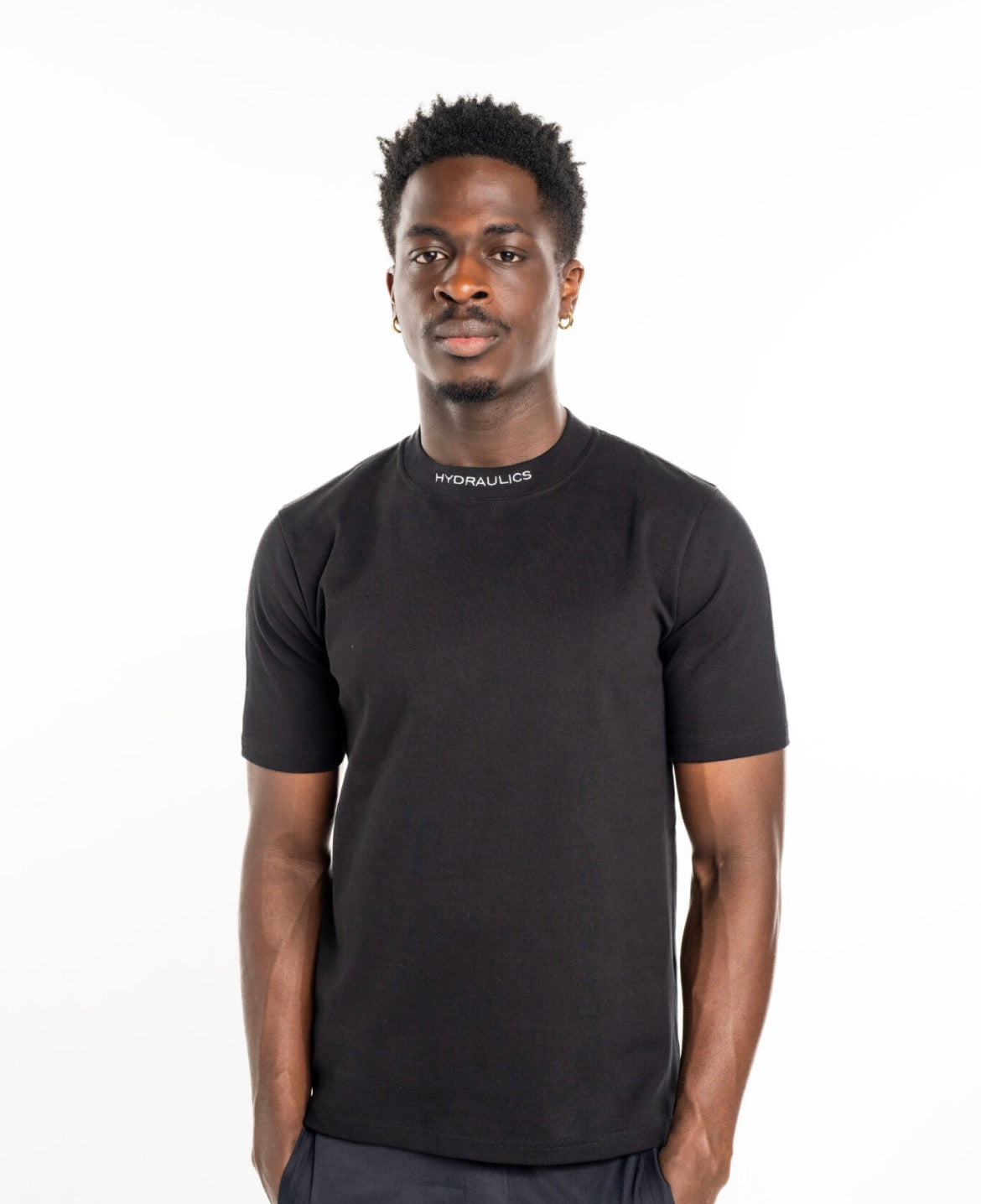 HYDRAULICS MEN’S LOGO EMBROIDERED COLLAR TEE BLACK V2