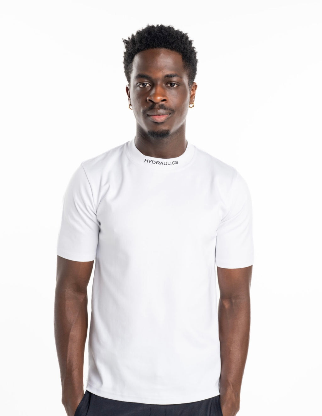 HYDRAULICS MEN’S LOGO EMBROIDERED COLLAR TEE WHITE V2