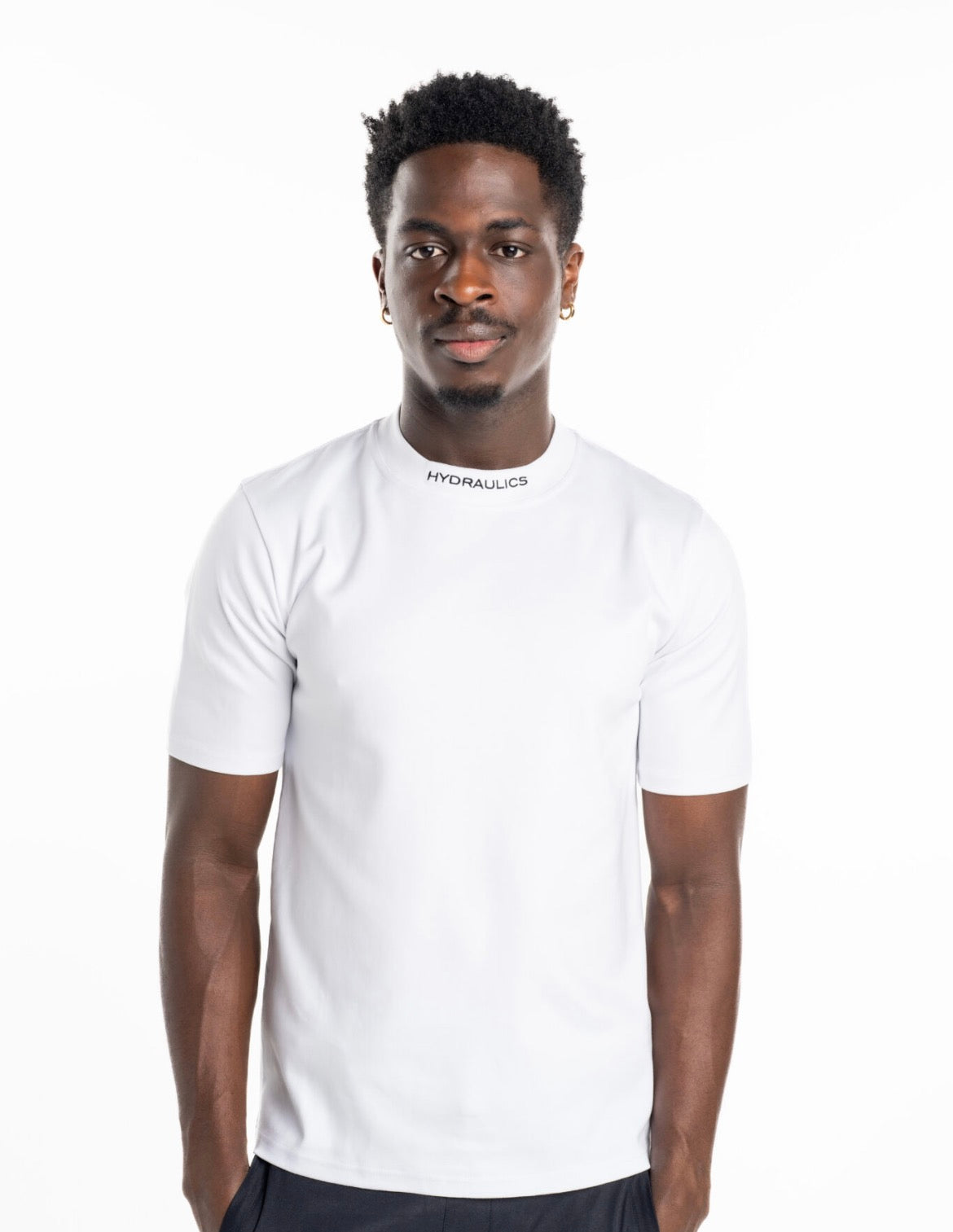 HYDRAULICS MEN’S LOGO EMBROIDERED COLLAR TEE WHITE V2